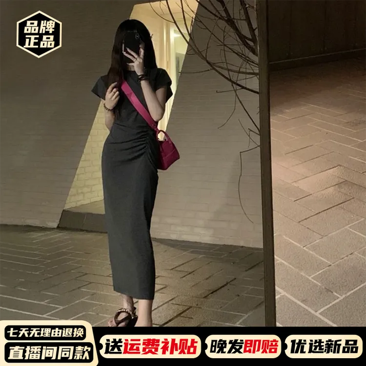 气质小众设计感后妈裙2025夏季新款洋气收腰显瘦连衣裙子女装3563