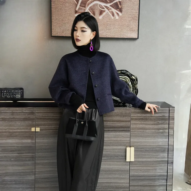 POPULARYW【松间步月】Z·R上品屋 轻奢风圆领单排扣百搭外套上衣