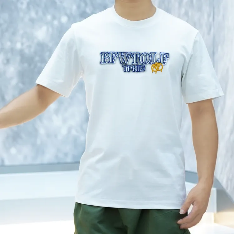 【汇佳服饰】ZA0086-夏季潮流时尚休闲圆领字母重工刺绣T恤男士