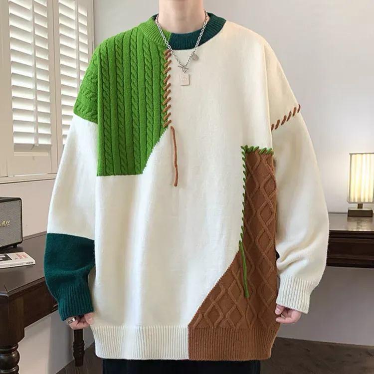 胖胖加大码男装毛衣男秋冬季新款青少年宽松大码学生慵懒风毛衣男