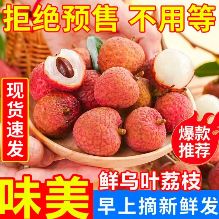 JD/EMS空运白糖乌叶荔枝应季新鲜荔枝现摘现发甜多汁当季时令水果商品图
