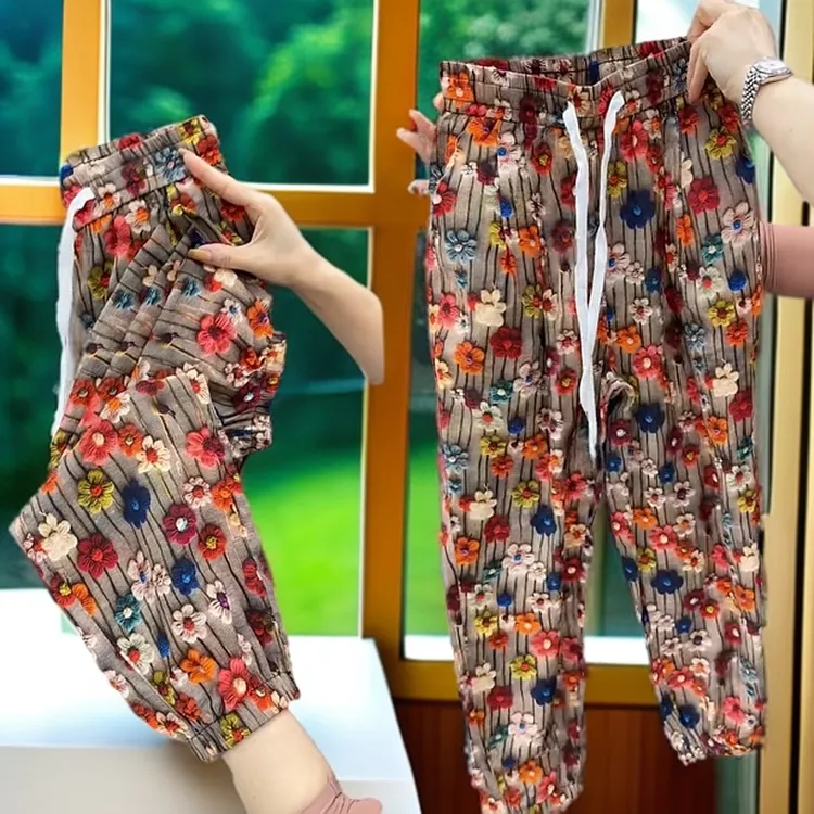 洋气抖抖裤8829碎花宽松