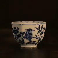 【元煦和晓】青花仿明绶带鸟八方杯单杯