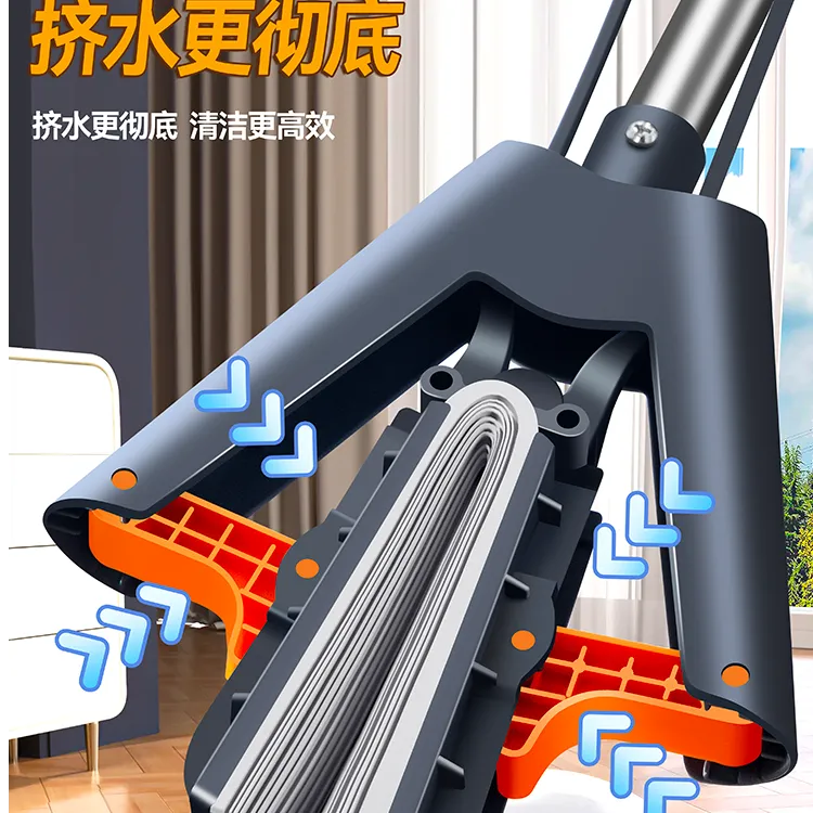 胶棉拖把免手洗懒人拖地神器对折式挤水家用大号海绵拖把吸水拖把