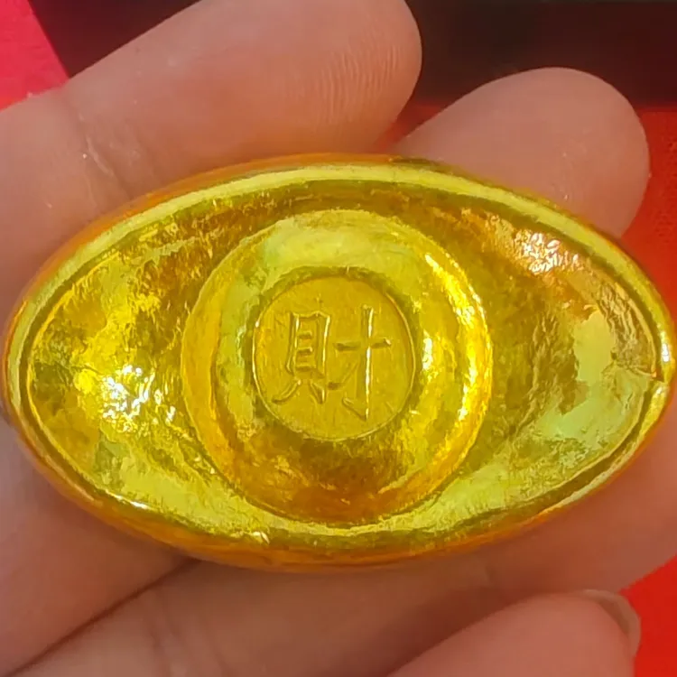 金色財字福字元宝 90克左右發發發创意仿古精美摆件纯手工打造
