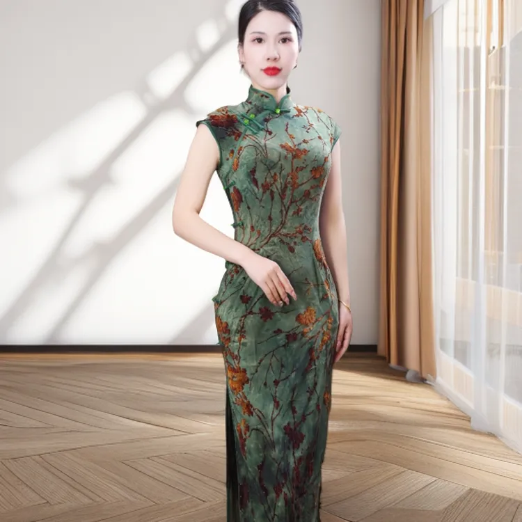 清韵（绿色）  2025新款改良旗袍气质日常优雅经典修身