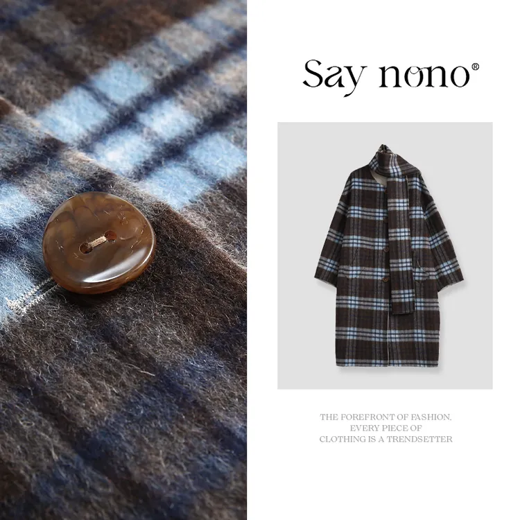 懒猫nono│Saynono 双面穿毛呢上衣外套送围巾/XXM37385