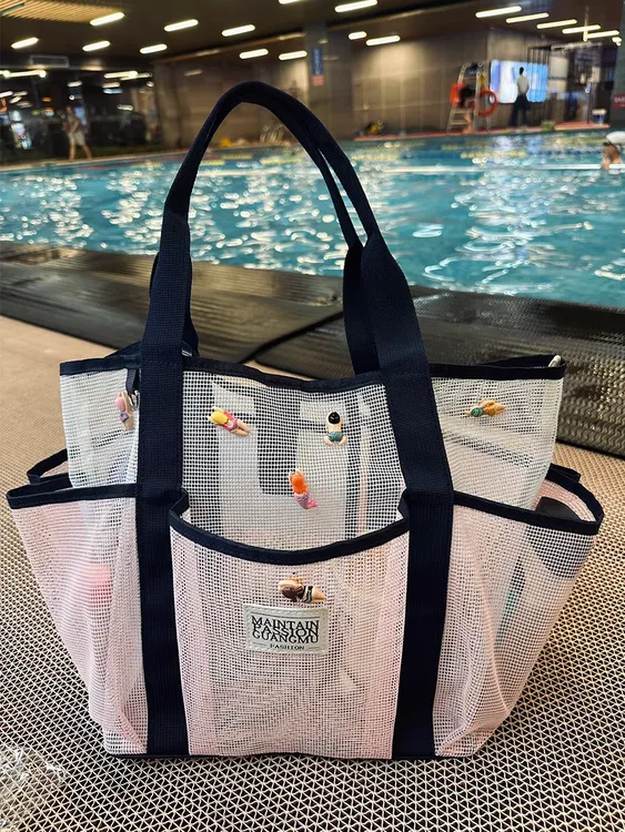 网纱包手提游泳包大容量旅行沙滩包洗澡健身包网格洗漱包收纳包