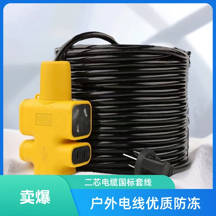 户外二芯2.5/4平方 电线带插头电缆线国标护套线软线防冻电源线插