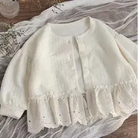 早秋女宝宝外套秋季洋气婴幼儿小方格泡泡长袖女童公主拼接开衫薄