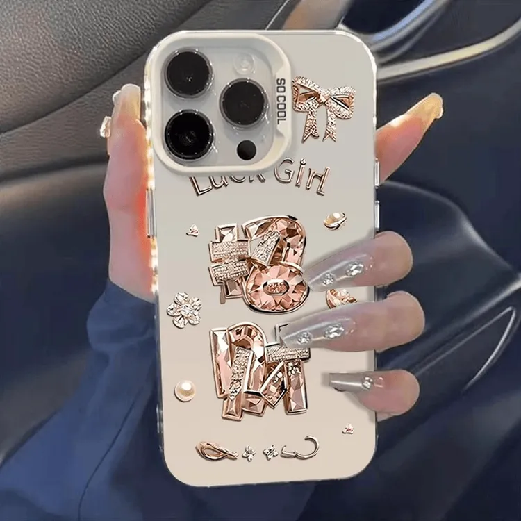 水晶闪闪招财适用于苹果16华为p80荣耀400vivo小米oppo手机防摔壳