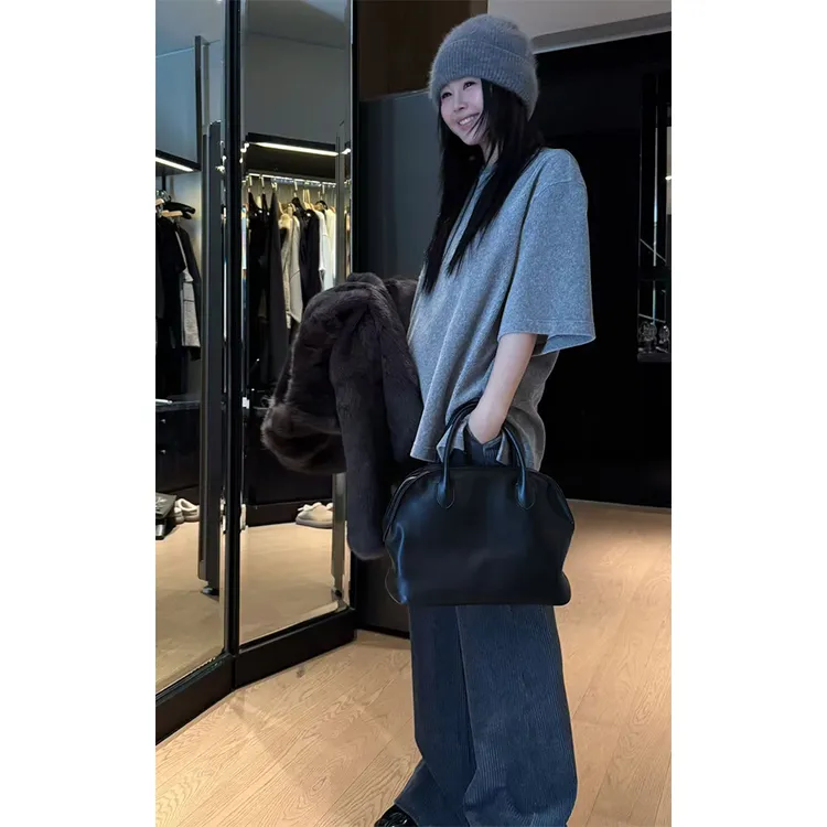 LA CALLA极简百搭棉质竖坑条肌理温暖半袖YY-WT7754