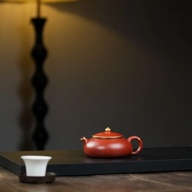 金砂阁【寒江】工艺师描金丨230cc宜兴紫砂壶茶壶茶具D0470