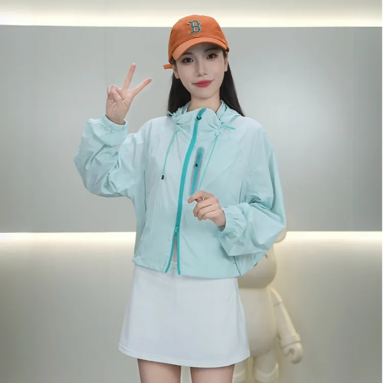 冰皮防晒衣男女同款夏季户外短款收腰宽松防紫外线薄款外穿皮肤衣