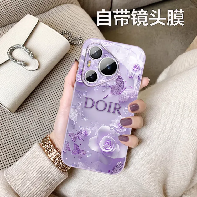 女款华为pura70pro+手机壳适用pura70高端玫瑰70pro创意70U防摔套