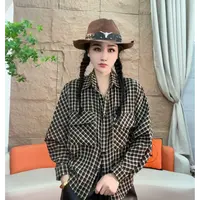9061【凡家衣橱】蝙蝠袖女复古长袖韩版格子衬衫百搭秋季休闲