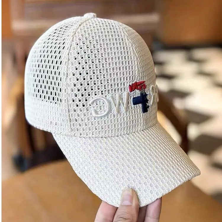 2025新款粗网眼透气棒球帽子女夏季户外运动遮阳防晒宽檐鸭舌帽男