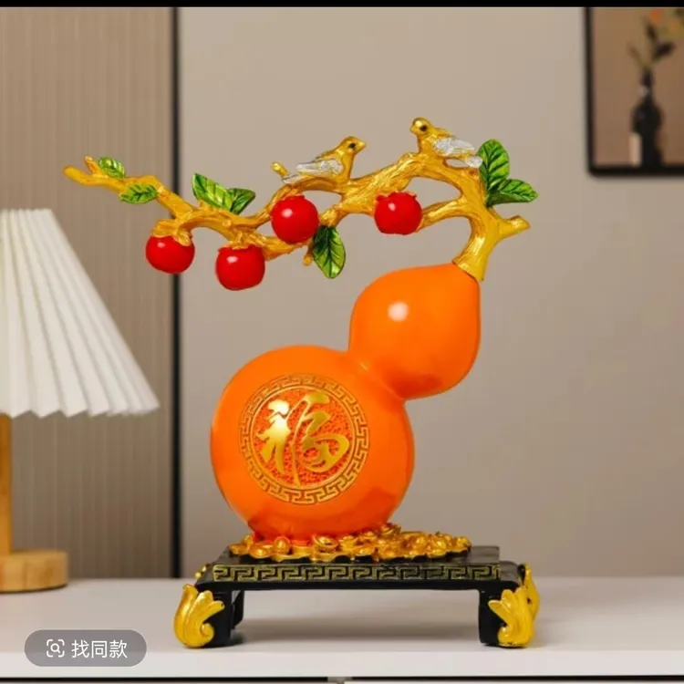 葫芦摆件客厅玄关装饰品创意酒柜办公桌面工艺品