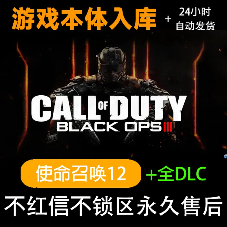 使命召唤12黑色行动3 cod12 全dlc  steam 激活码 电脑入库服务