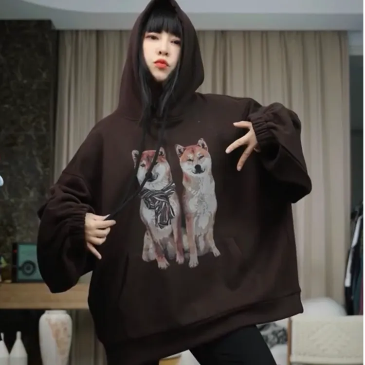 infobyfive秋冬狗狗钱钱球球柴犬连帽抽绳大卫衣五店NF0510001