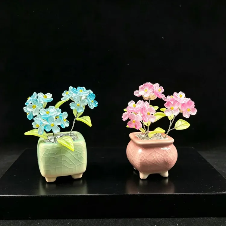 琉璃 绣球 小桌摆 DIY材料包【花瓶颜色款式随机】