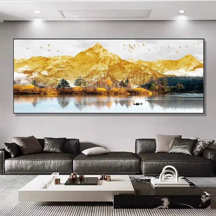 日照金山装饰画金山画客厅背景壁画挂画装饰画挂客厅背景墙挂画