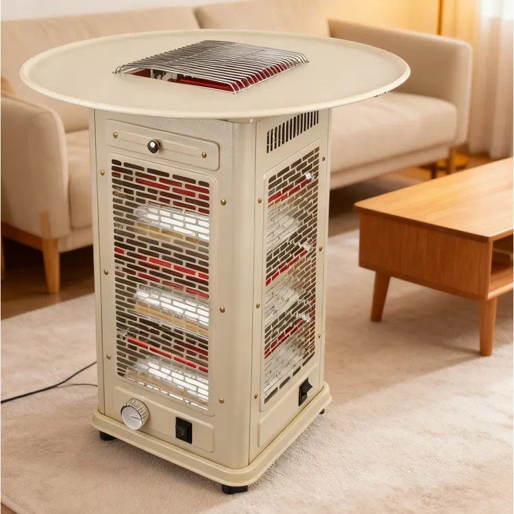 围炉煮茶五面烧烤型烤火炉电热烤火电暖器小太阳取暖器一体恒温