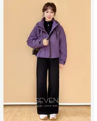 百搭女春季黑色牛仔直筒裤小个子L060