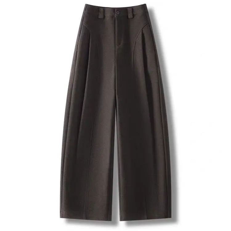 【羊毛贝斯裤】~25秋冬新款厚款~糯感休闲垂感宽松直筒裤穿搭女秋冬