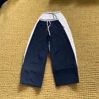 腰间撞色韩版运动休闲弯刀裤