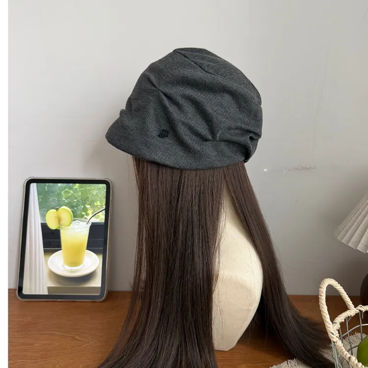 定制款~立体褶皱剪裁水桶冷帽女冬百搭显脸小堆堆套头帽