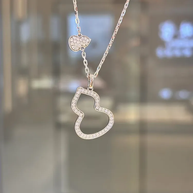 PT950铂金镶嵌镂空葫芦套链