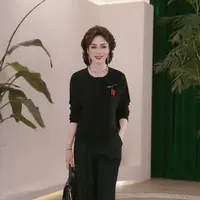 妈妈装秋装2025年新款针织衫时尚上衣服气质中年女装休闲时尚毛衣