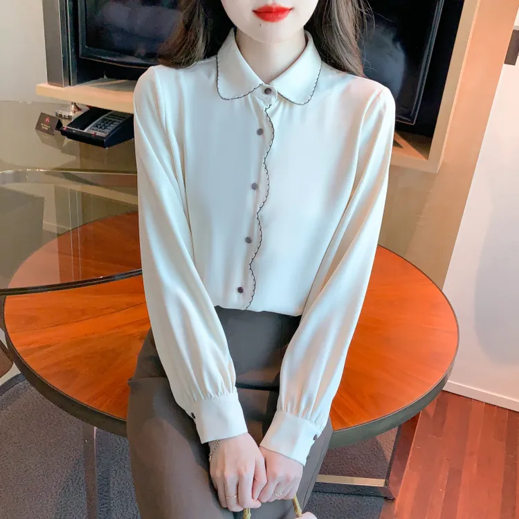 秋季雪纺衬衫女秋装2025年新款衬衣打底内搭女士洋气小衫上衣春秋