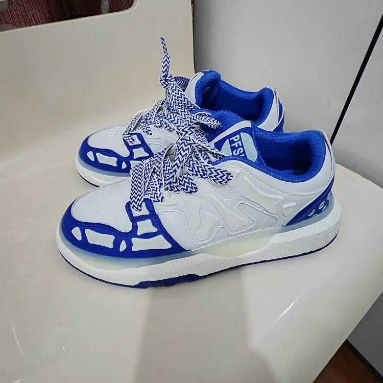 国潮撞色男女同款板鞋2025春款时尚百搭爆米花厚底休闲运动鞋