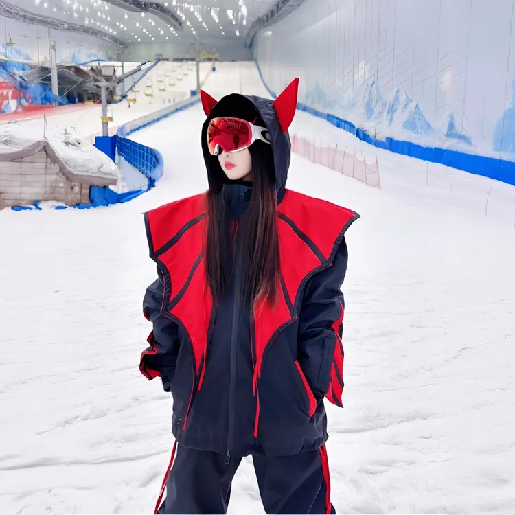 小恶魔单板滑雪服男女同款防水透气个性显眼雪服防风保暖滑雪衣