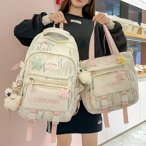 书包女生小学生初中生高颜值ins百搭大容量双肩包高中生减负背包 