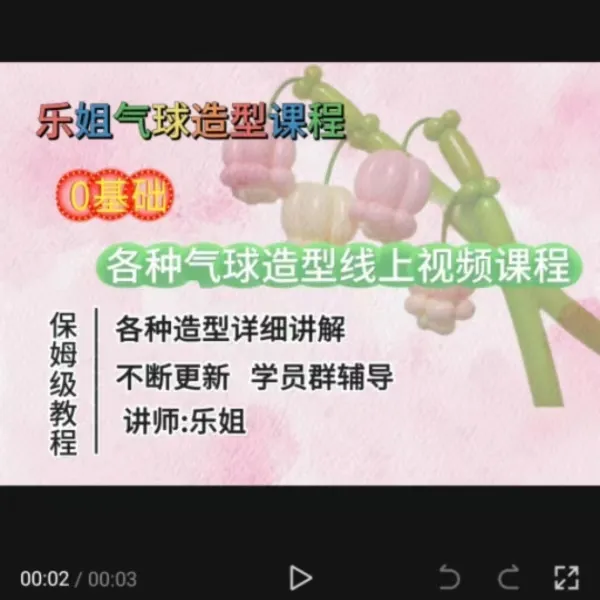 海豚乐姐气球造型线上视频课