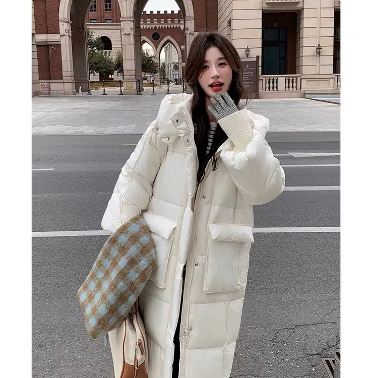 （冬日款）宽松连帽休闲加厚韩冬季时尚长款羽绒服2206
