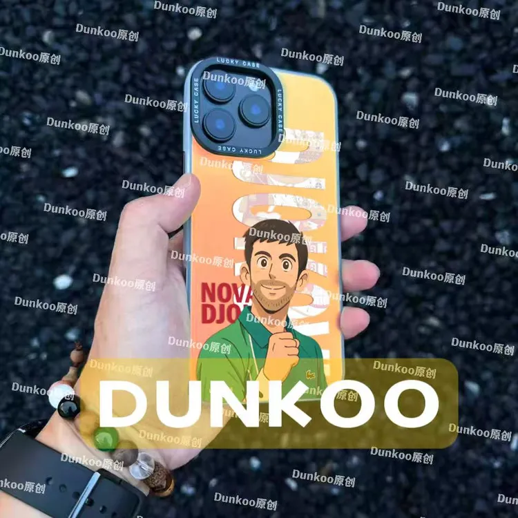 Dunkoo德约科维奇卡通手机壳R1光变防摔适用苹果华为小米三星网球