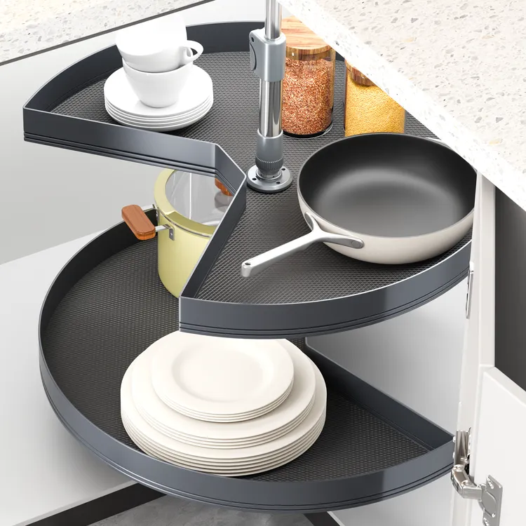 厨房家用转角神器270度转盘篮锅碗篮双层加厚防滑