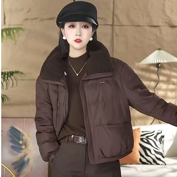 新款冬季厚保暖毛毛领冬季加厚羽绒服保暖外套女显瘦气质外套