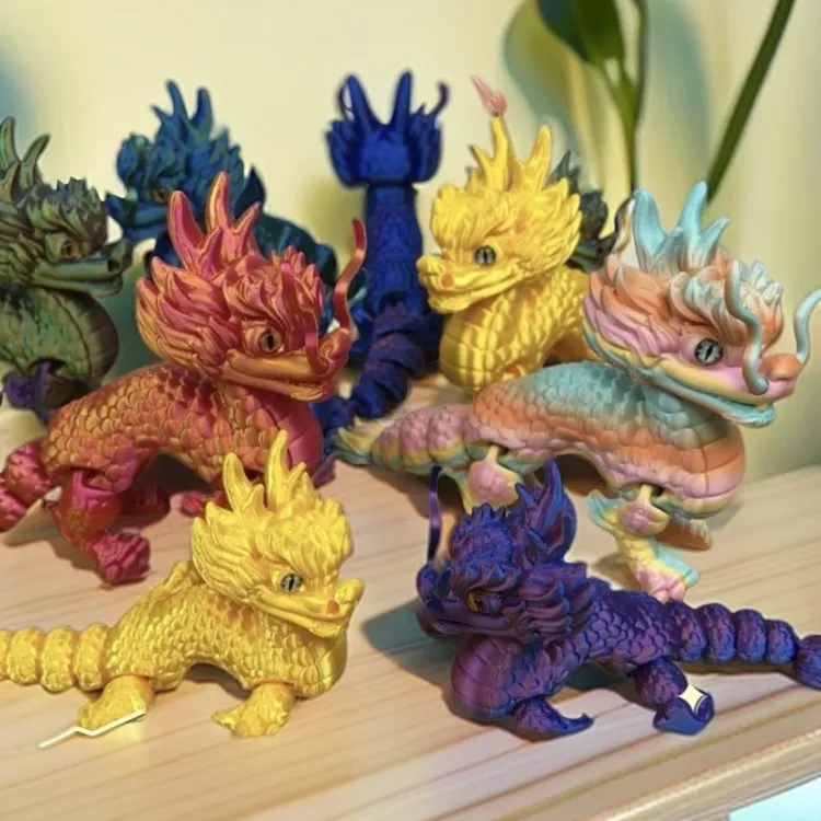 3d打印立体中国吉祥物麒麟国产神兽龙形造型百变手办摆件玩具定制