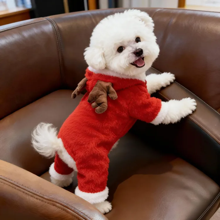 狗狗秋冬衣服加绒加厚麋鹿变身装圣诞小狗狗衣服比熊泰迪保暖衣服