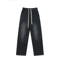 冬季水洗设计休闲裤阔腿百搭通勤直筒宽松垂感卫裤男韩版潮流运动