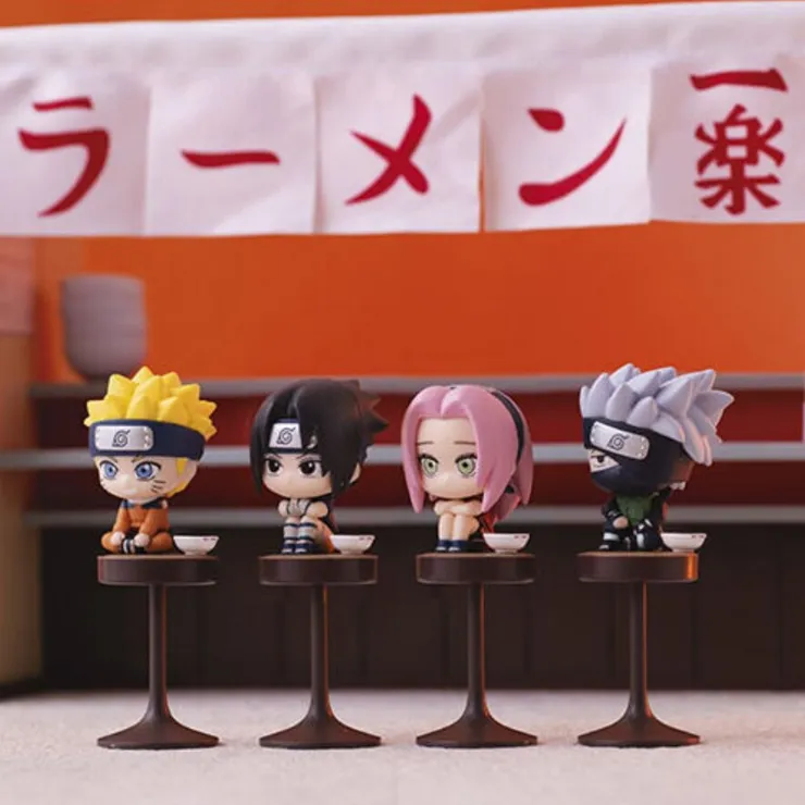 正版扭蛋   火影忍者一乐拉面等待造型摆件 鸣人佐助