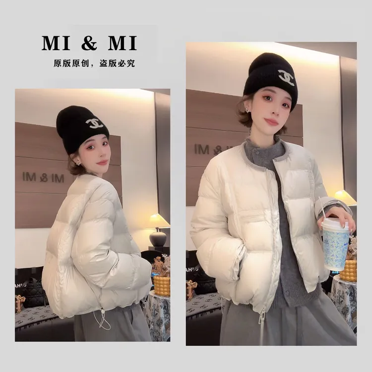 【米米服饰】2025 秋冬上新”90白鸭绒“双拉链羽绒龟背外套 2502-320
