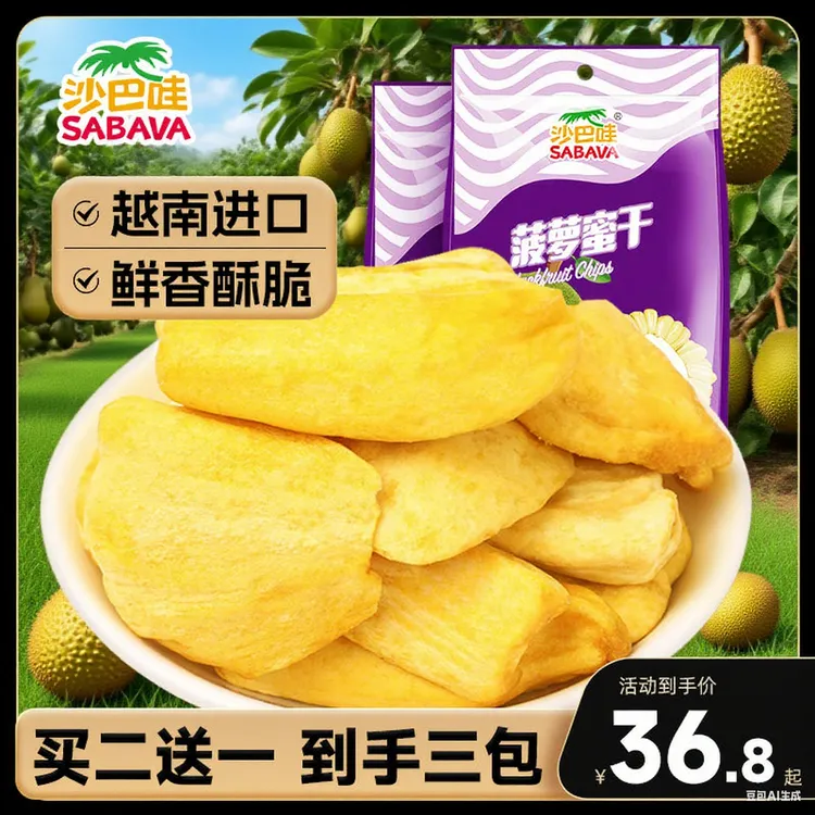 沙巴哇东南亚香甜菠萝蜜新鲜水果菠萝蜜休闲零食蔬果脆果干水果脆