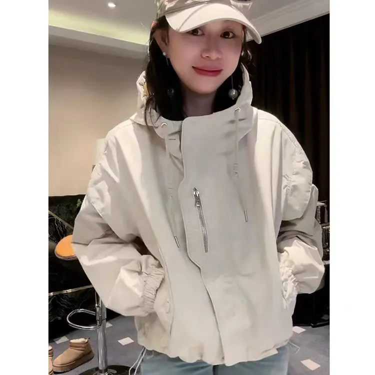 8010美拉德设计感连帽棒球服男女春秋季工装外套夹克潮