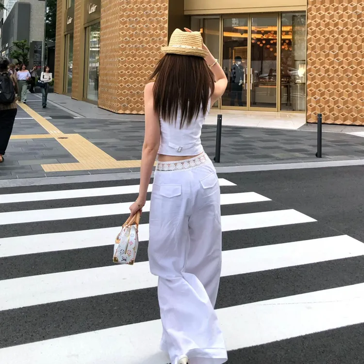 婉君【东京美学】时尚休闲老钱风小众设计感休闲裤 LWJ25B2TZ1371